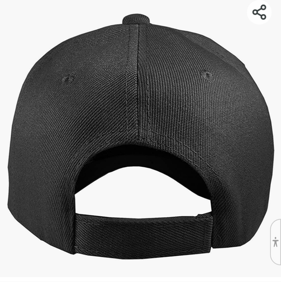 2 for 1 BOGO Black Plain Unisex Baseball Cap, Velcro Closure NWOT - Picture 2 of 2